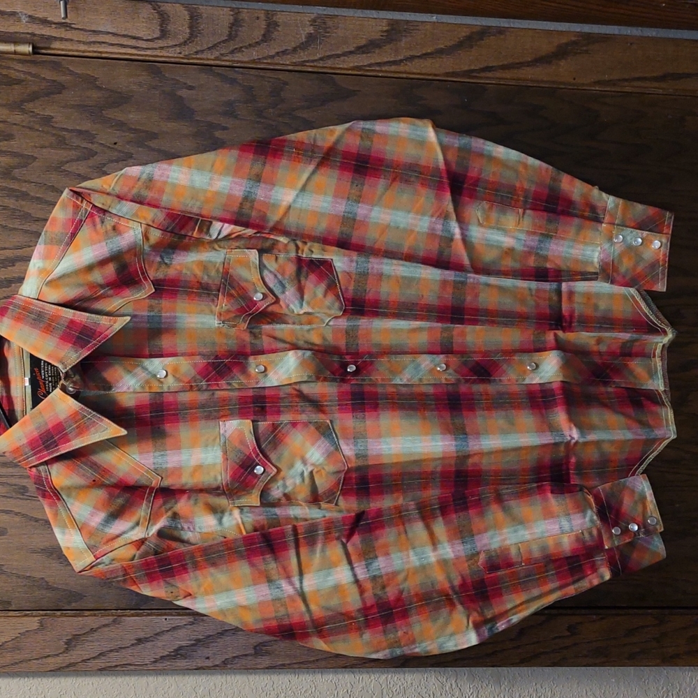 Vintage 70's Plaid Pearl Snap Shirt